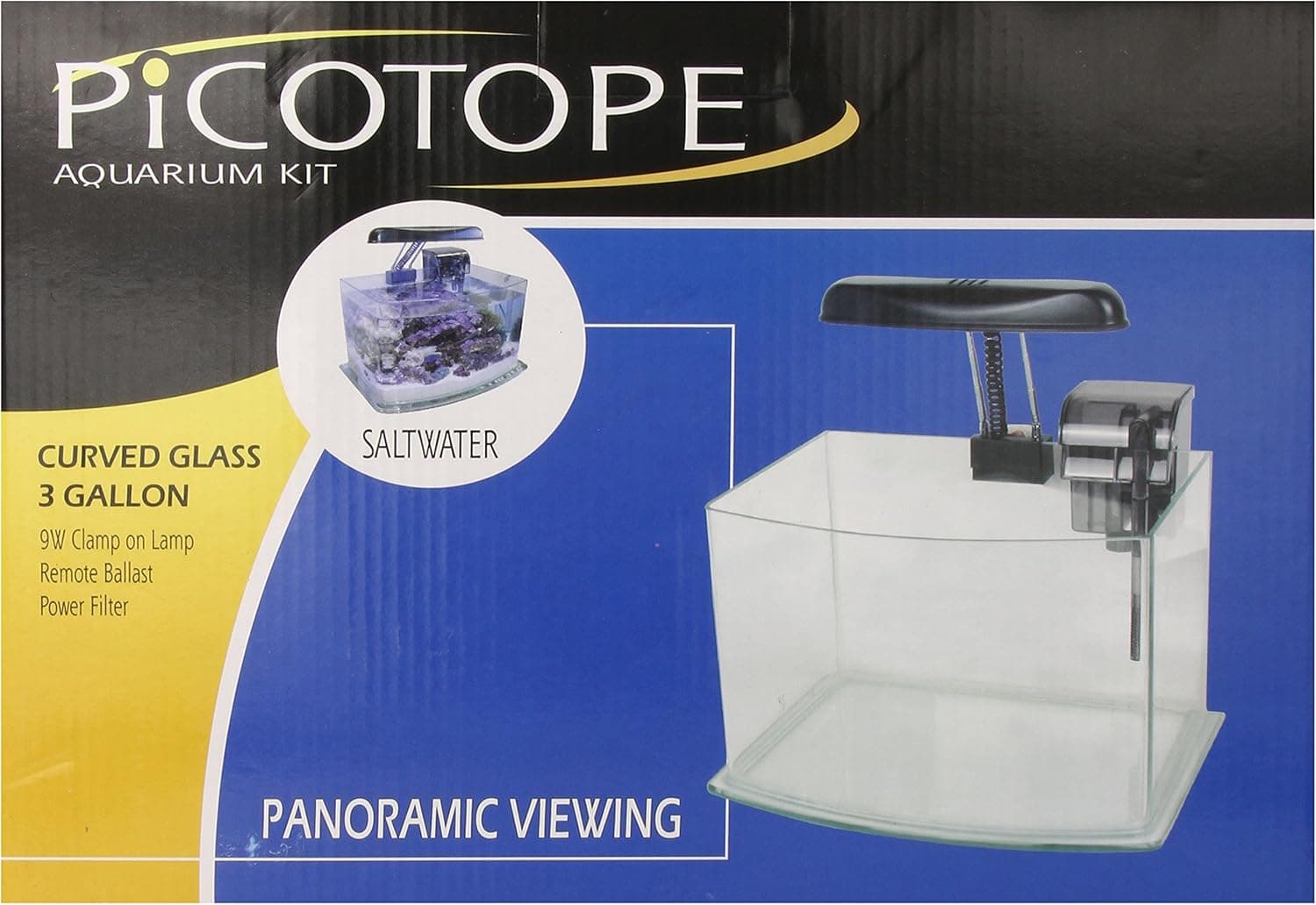 JBJ Picotope Curved Glass Nano Aquarium Kit 3 Gallon