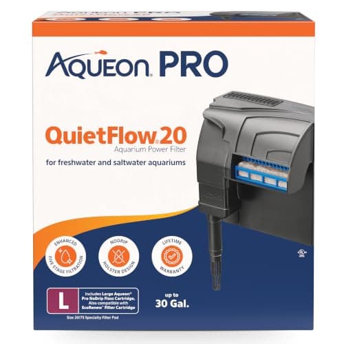 Aqueon QuietFlow 20 LED PRO Aquarium Fish Tank Power Filter For Up To 30 Gallon Aquariums
