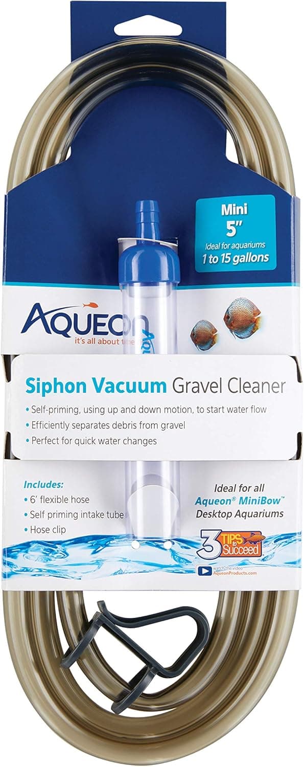Aqueon Aquarium Siphon Vacuum Gravel Cleaner Mini, 5 Inches