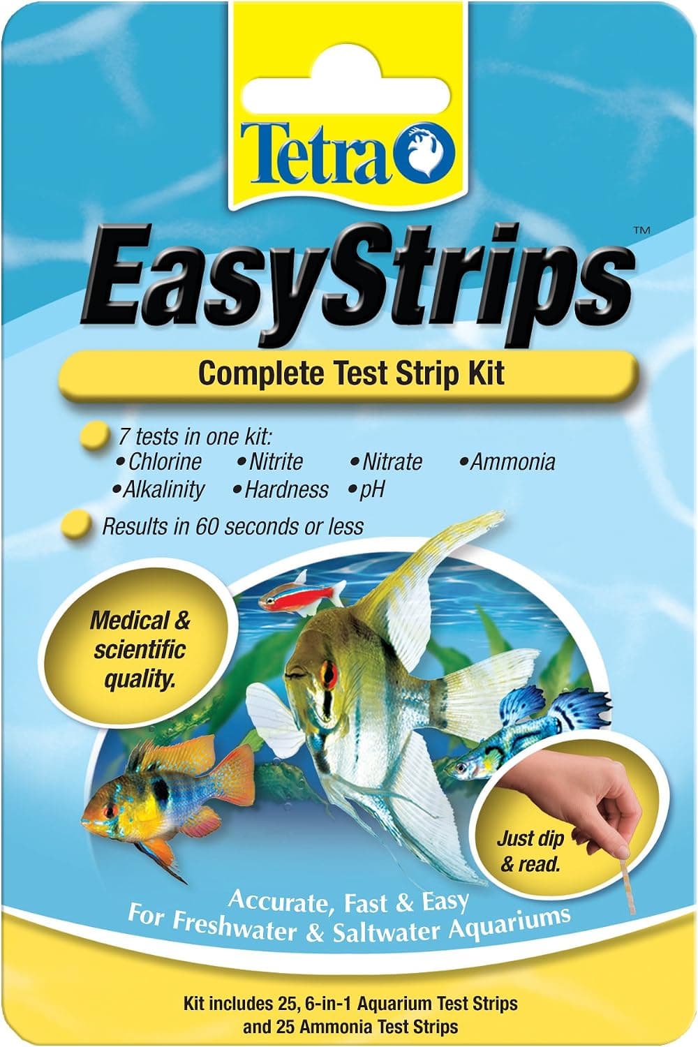 Tetra EasyStrips Complete Aquarium Test Strips, 25 Count