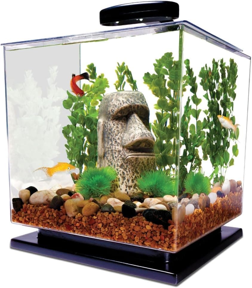 Tetra 3 Gallon Fish Tank Aquarium Starter Kit with Pedestal Base LED and Filter