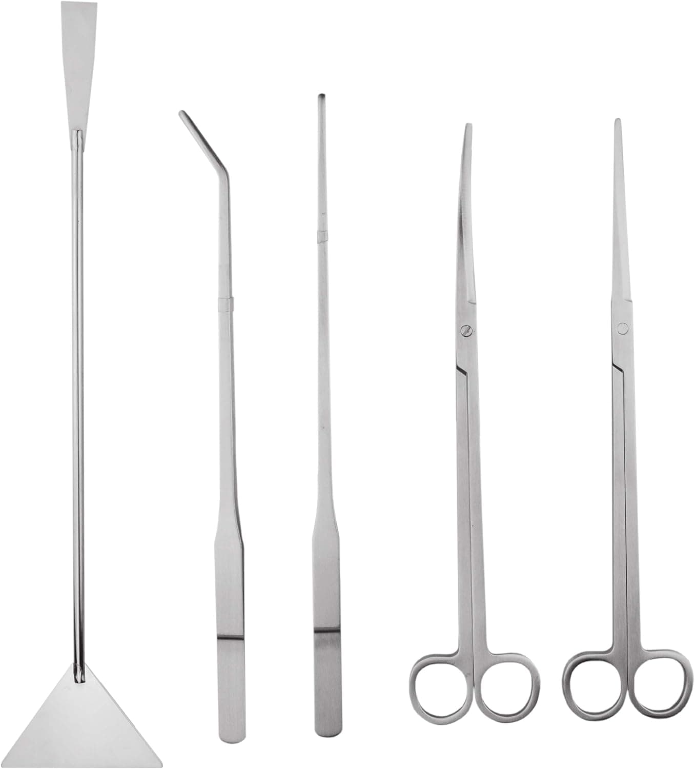SAMYO Stainless Steel Aquascaping Kit Tweezers Scissor Substrate Spatula 5 Tools