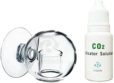 B BUBBLEFIN Aquarium CO2 Monitor Glass Drop Checker with Solution (Ball Shape with Solution)