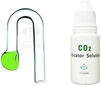 Aquarium CO2 Monitor Glass Drop Checker with Solution pH Indicator (U Shape with Solution)