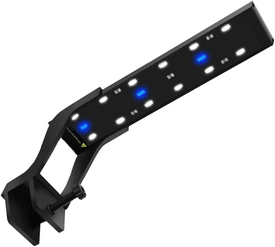 WOTERZI LED Aquarium Light Clip on for 10-18 Inch Freshwater Fish Tank, White and Blue LEDs