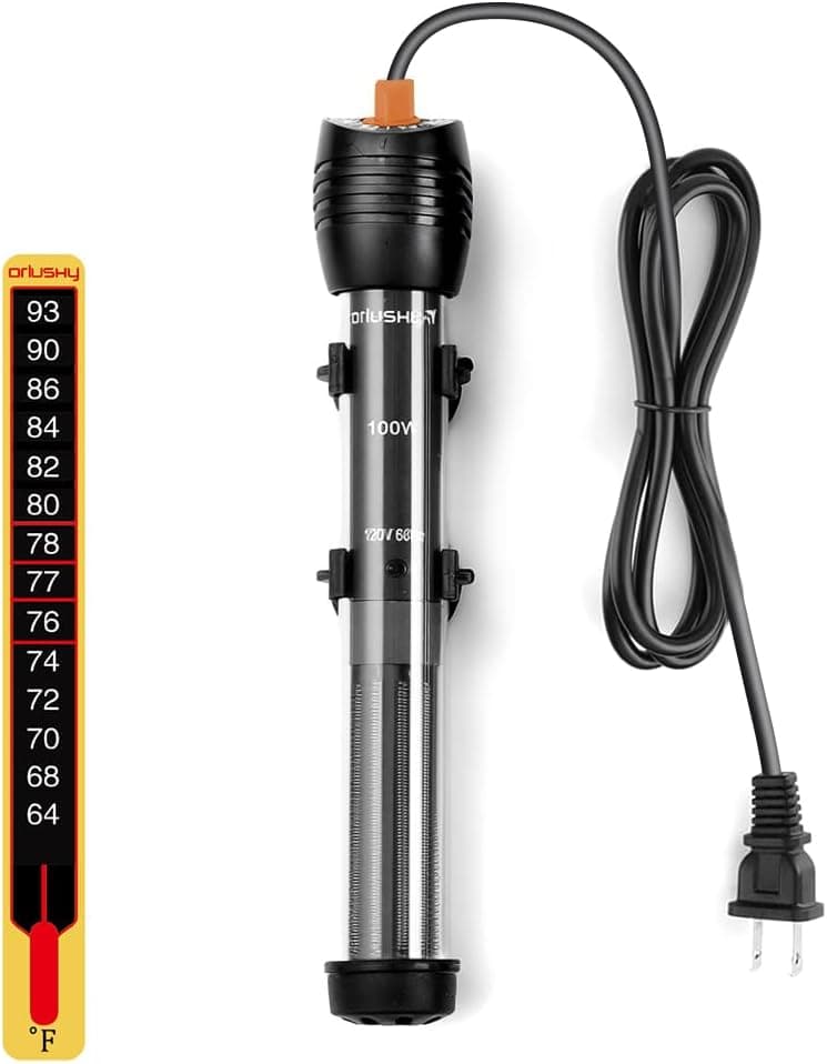 Orlushy Submersible Aquarium Heater with Free Thermometer