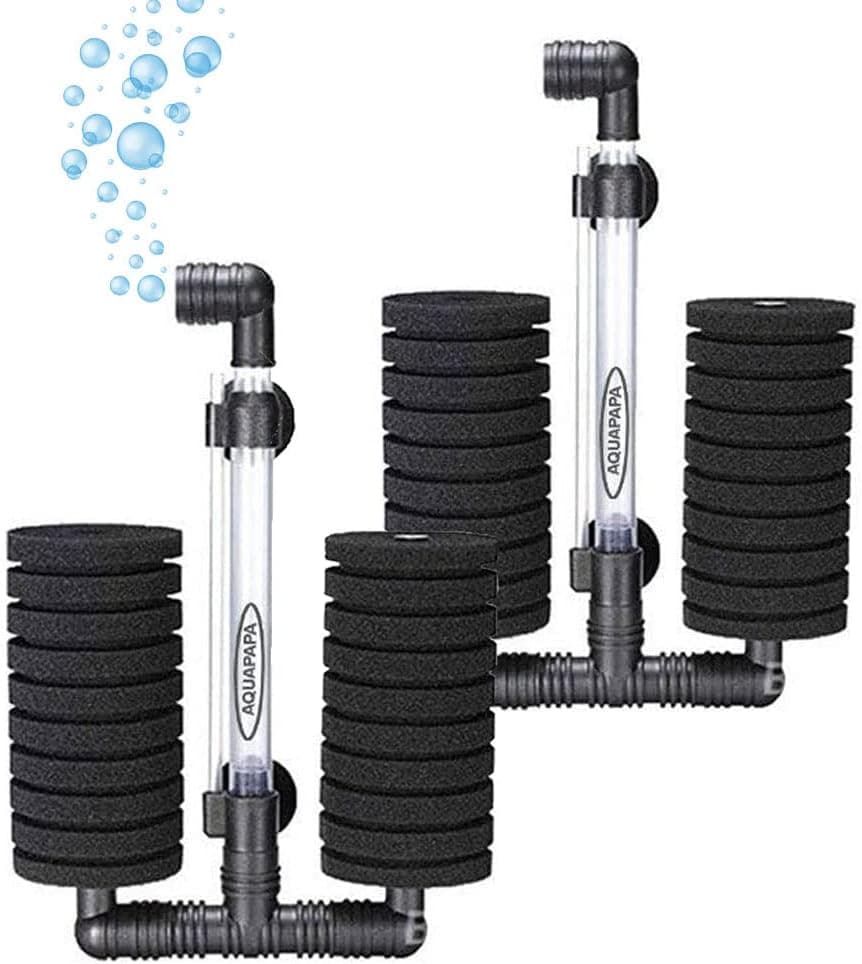 Aquapapa Aquarium Bio Sponge Filter 2 PCS Double Sponges (up to 55 Gallon Each)