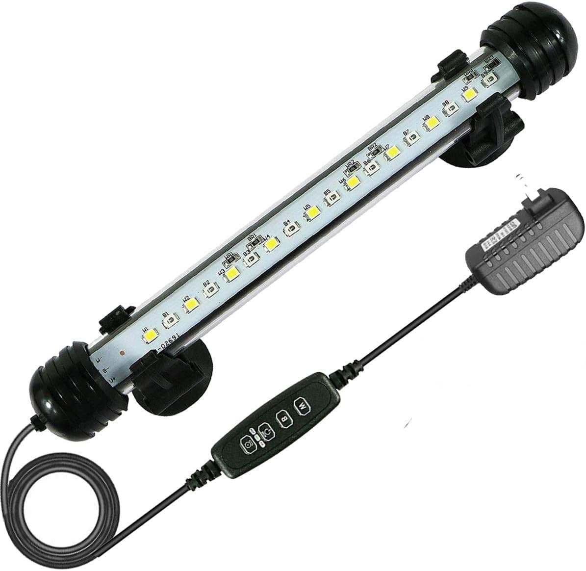 MingDak Submersible LED Aquarium Light White & Blue Bar 3 Modes Dimmable 4W