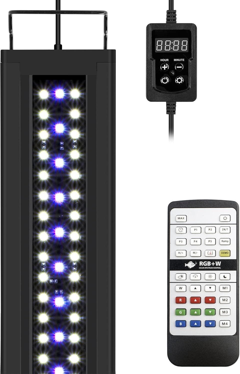 NICREW RGB+W 24/7 LED Aquarium Light with Controller, Full Spectrum for Planted Freshwater, 18-24 in, 17W