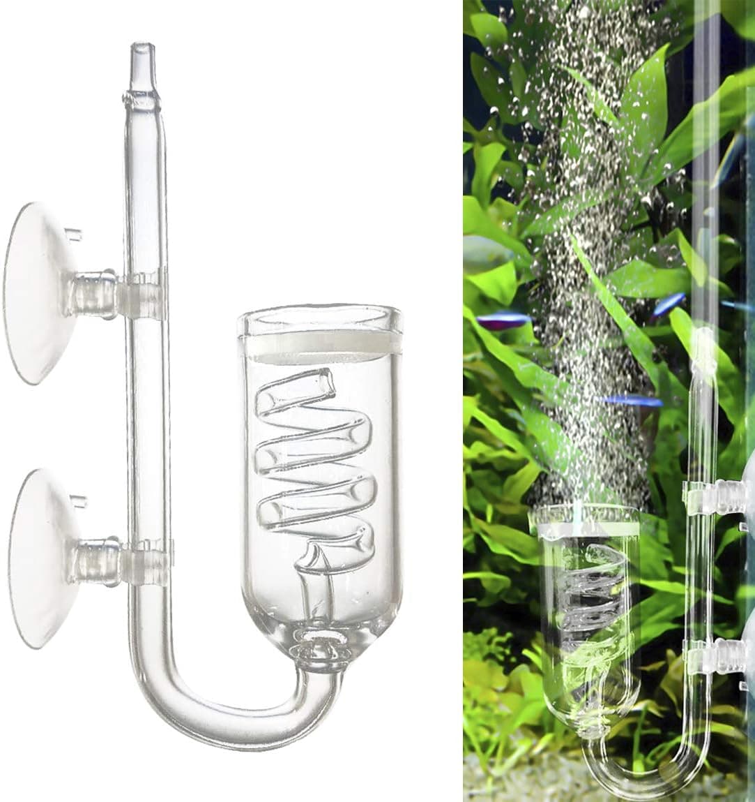 IAFVKAI Glass Spiral CO2 Atomizer Diffuser with Bubble Counter Check Valve