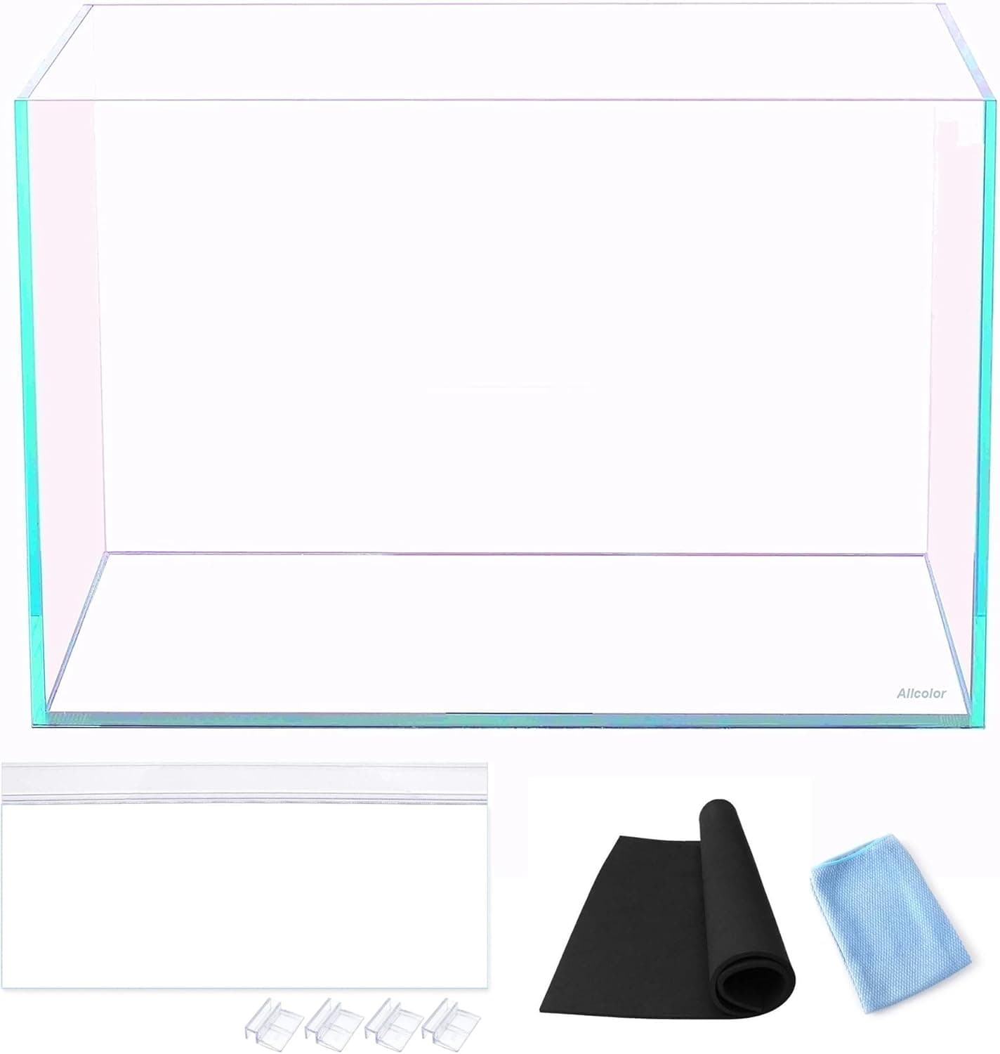 Allcolor Ultra Clear Rimless Aquarium Tank 21 Gallon Low Iron Glass