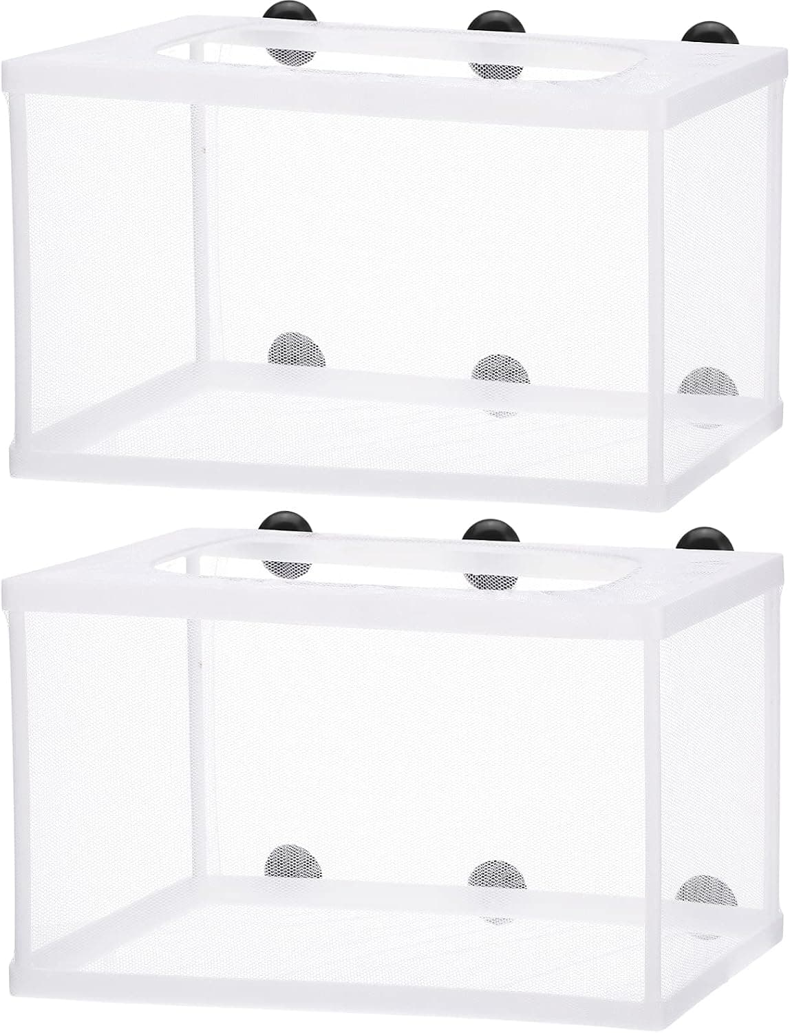 2 Pieces Fish Tank Breeder Net Mesh Breeder Box Fry Hatchery Incubator with Suction Cup