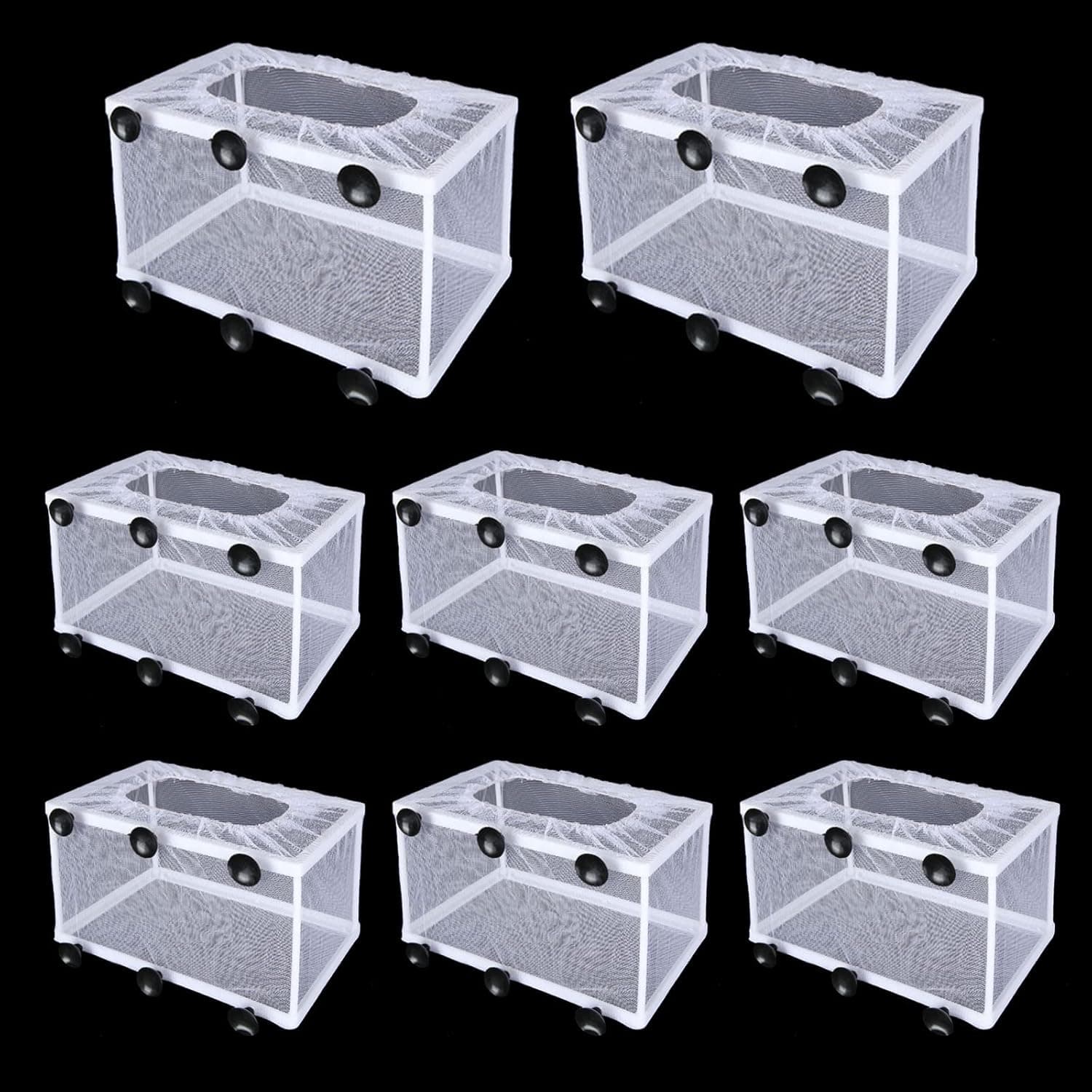 FVIEXE 8PCS Net Fish Breeder Box, Nylon Mesh Isolation Breeding Box Acclimation Hatchery