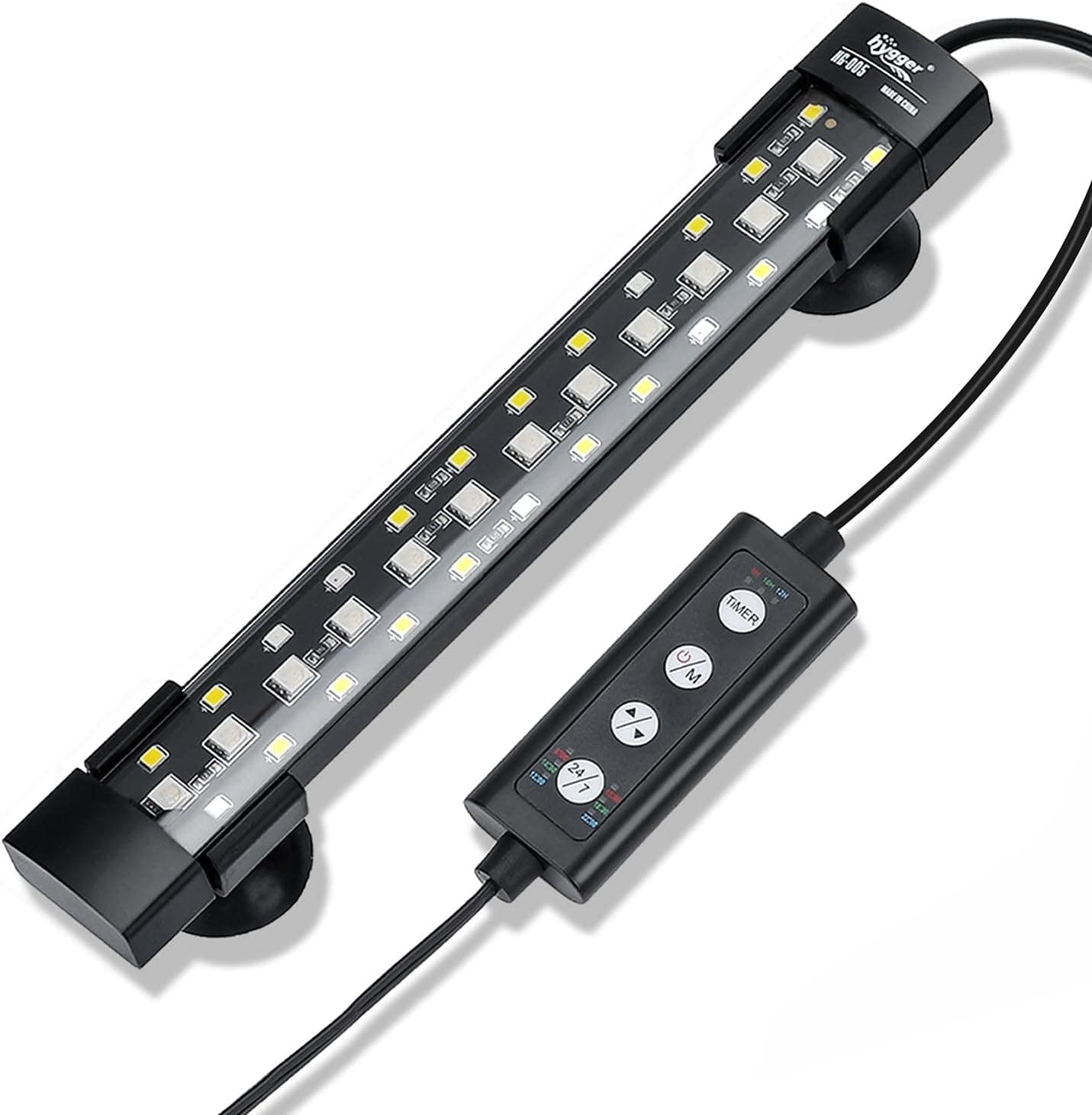 hygger 24/7 Submersible Aquarium LED Light Sunrise-Daylight-Moonlight