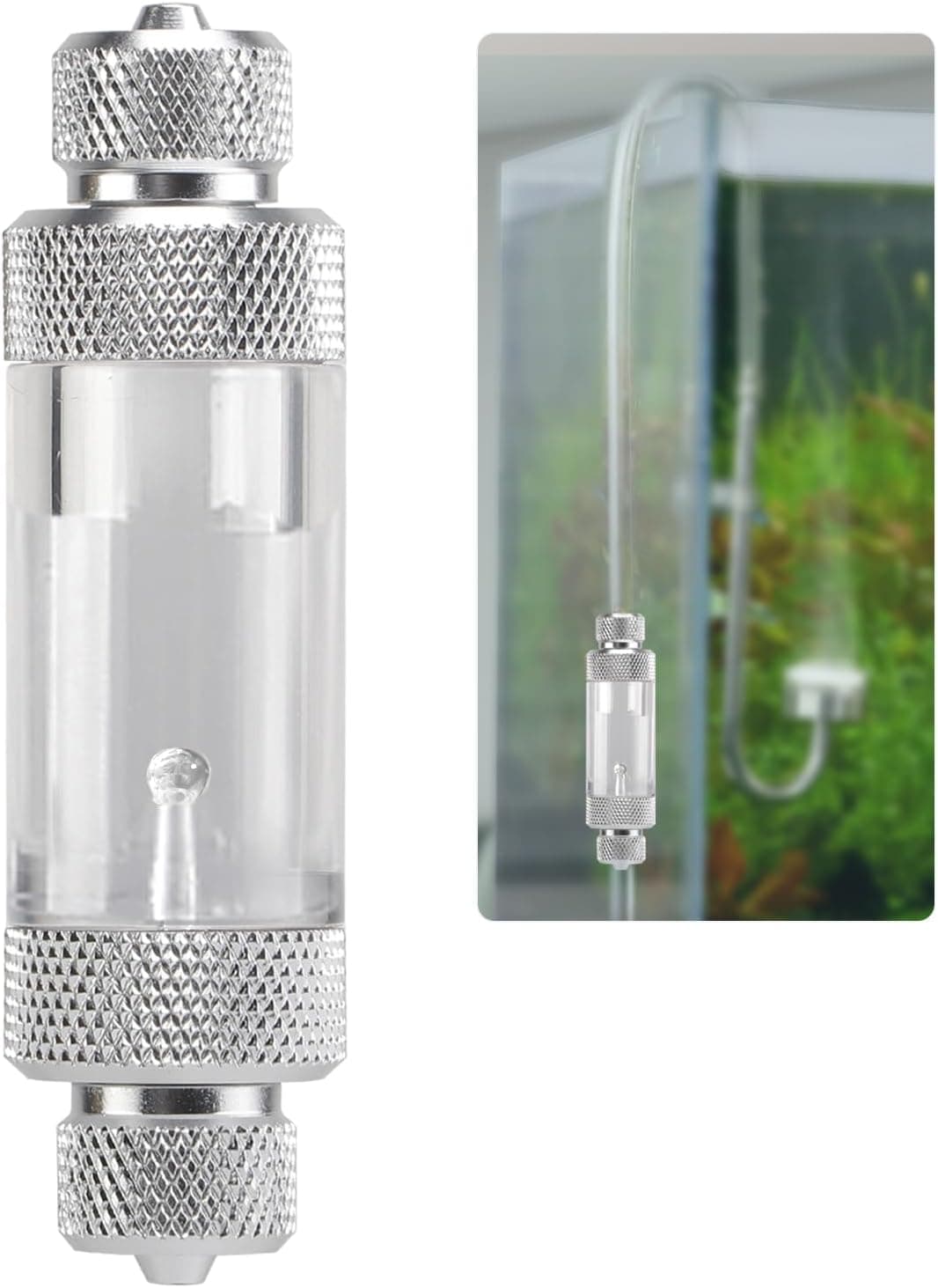 Clscea Aquarium CO2 Bubble Counter with Built-in Check Valve, Double-Head