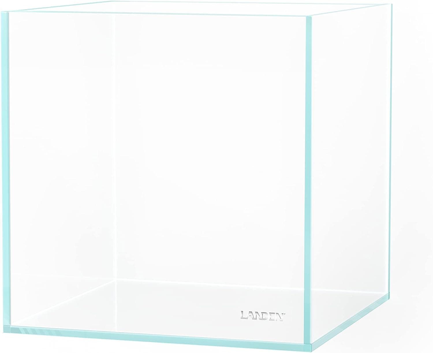 LANDEN 20C 2 Gallon Cube Rimless Low Iron Clear Aquarium Tank