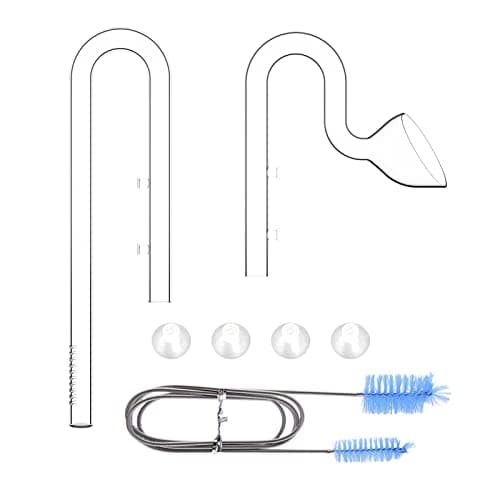 FZONE 17mm Glass Lily Pipe Kit with Inflow Outflow for Aquarium(16/22mm)