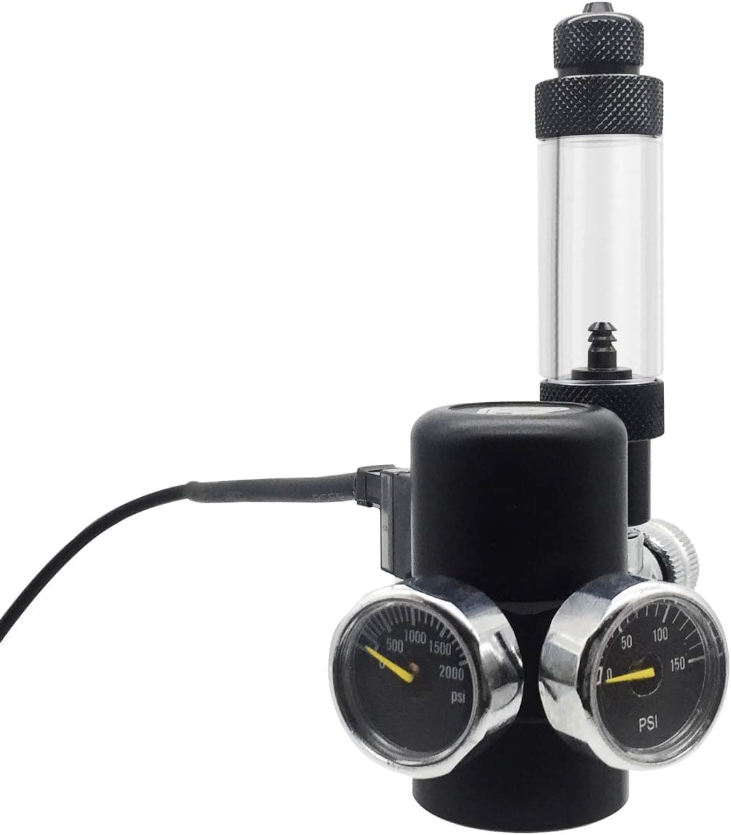 FZONE Aquarium CO2 Regulator for Paintball with DC Solenoid and Bubble Counter