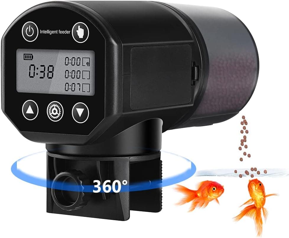 Automatic Fish Feeder, LCD Screen, 200ML, Battery Operated