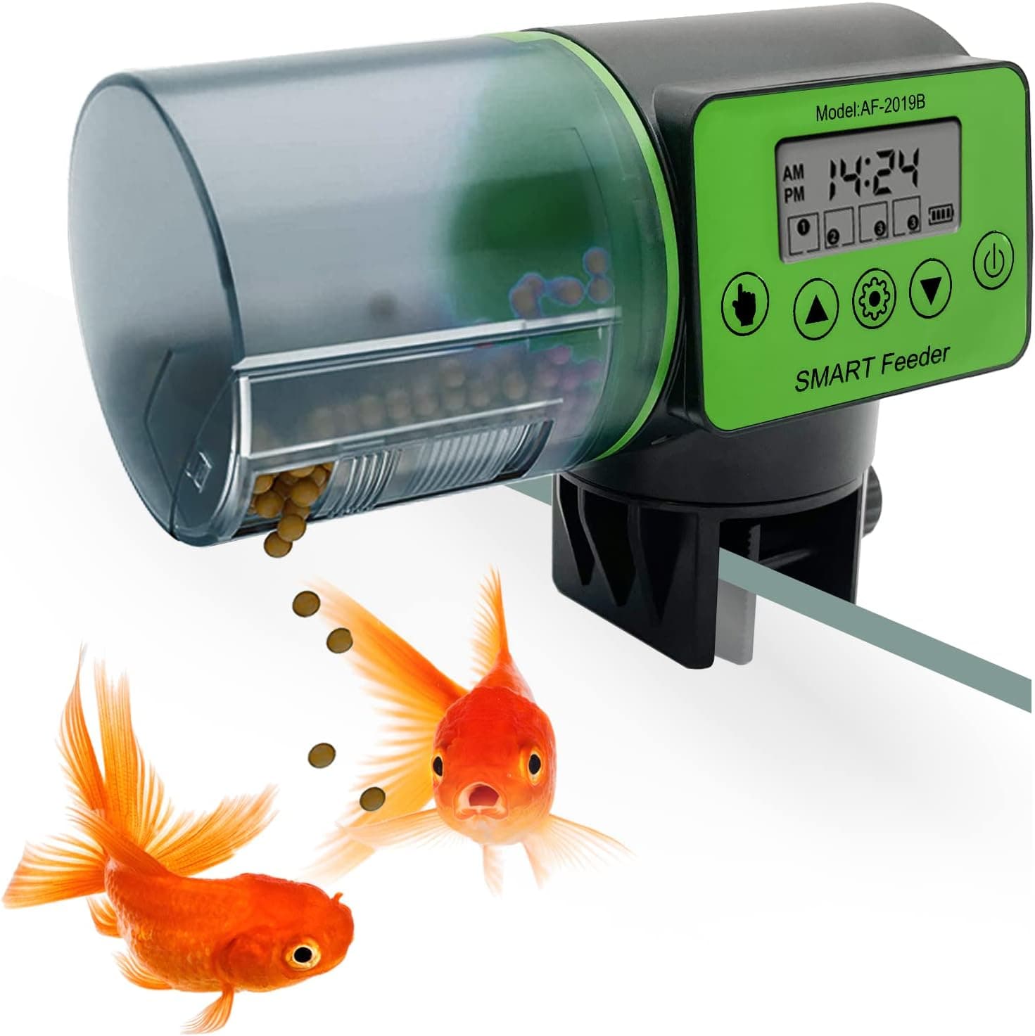 Smart Aquarium Mini Automatic Fish Feeder with Timer, LCD