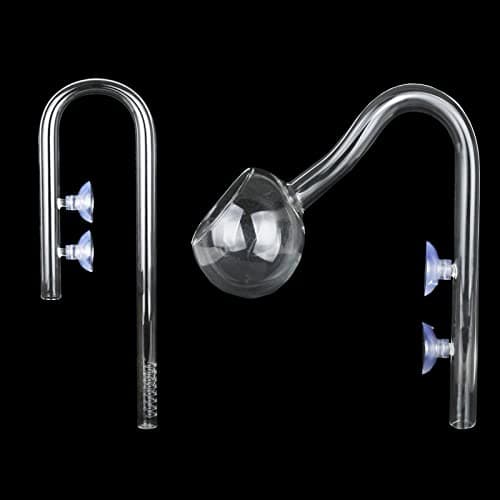 Caylingdee Poppy Pipe Glass Inflow Outflow Set Aquatic U Shape Inflow Pipe Set for Aquarium Planted Tank Filter 13mm for 12/16mm(1/2" ID) Tubing