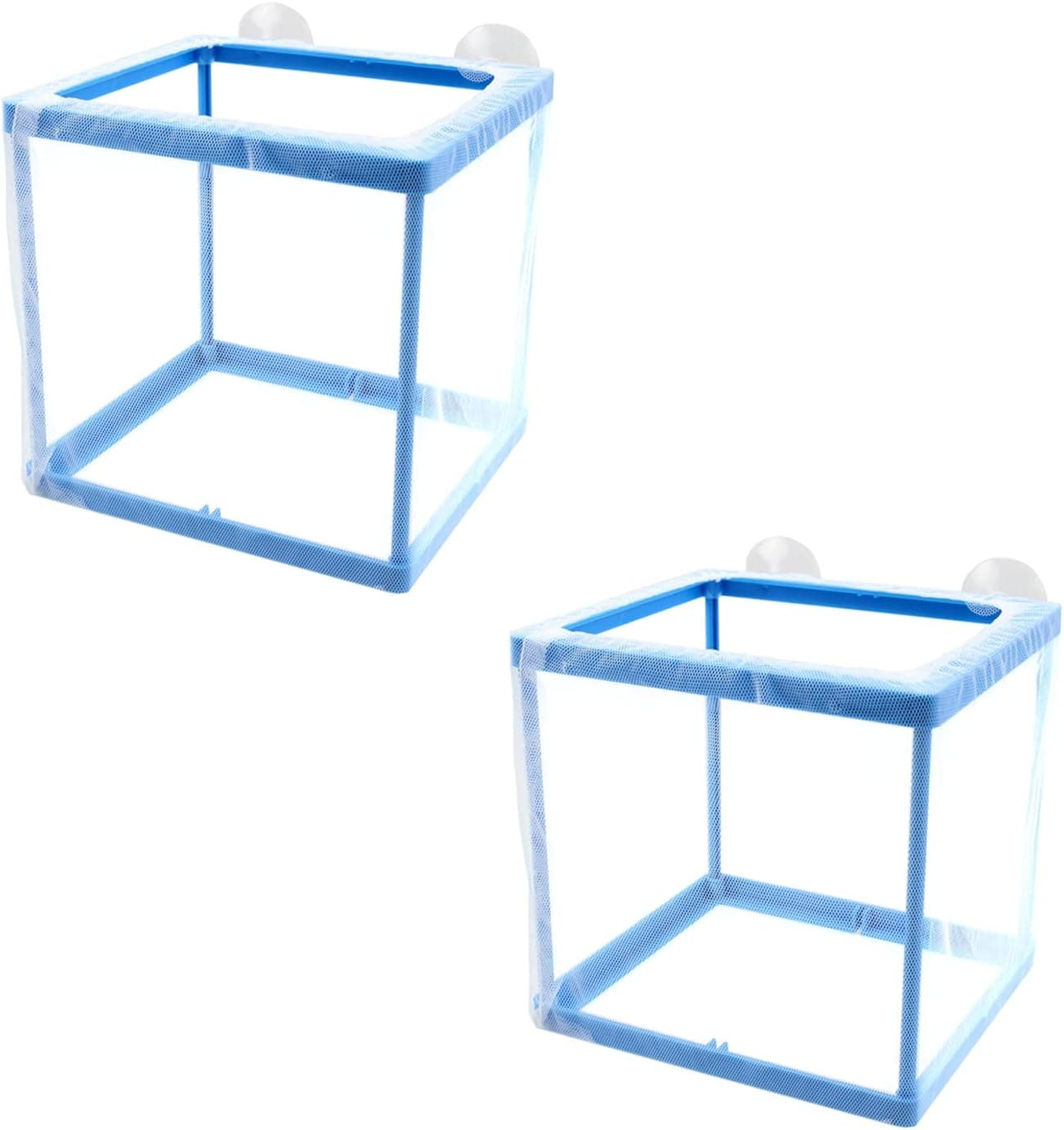 AQUANEAT Fish Tank Breeder 2 pcs Small Mesh Net Fry Saver Spawn Hatchery with Suction Cups