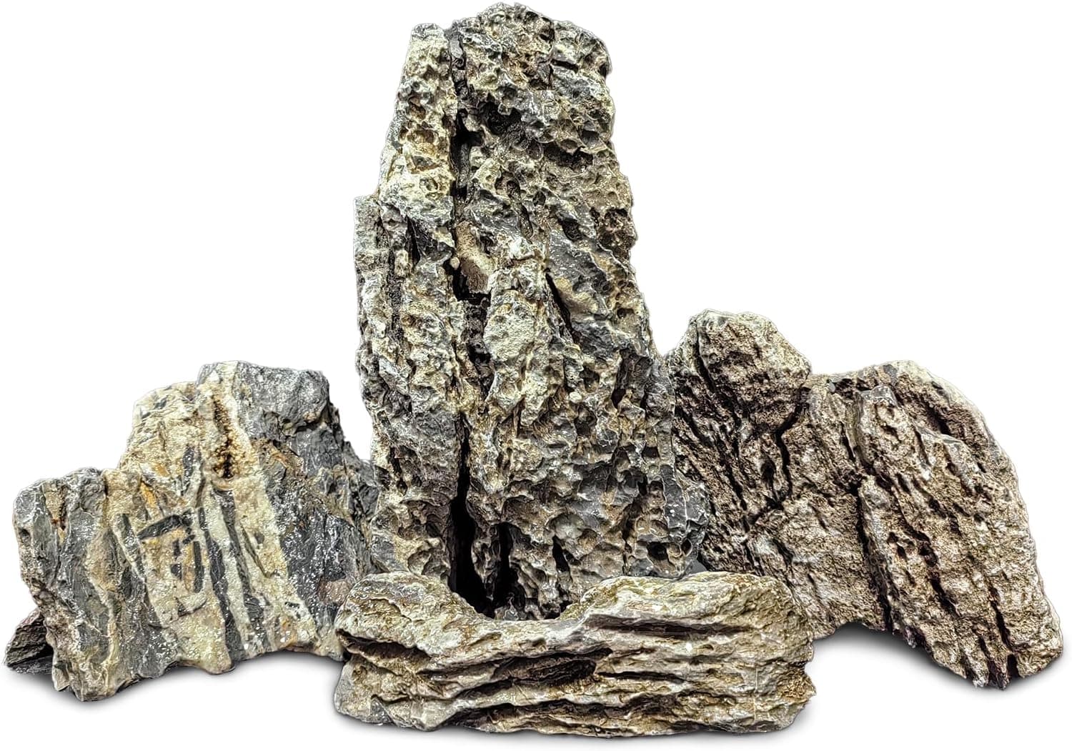 PINVNBY Natural Seiryu Stones, Aquarium Slate Stone Decorative Rocks (4.5lb)
