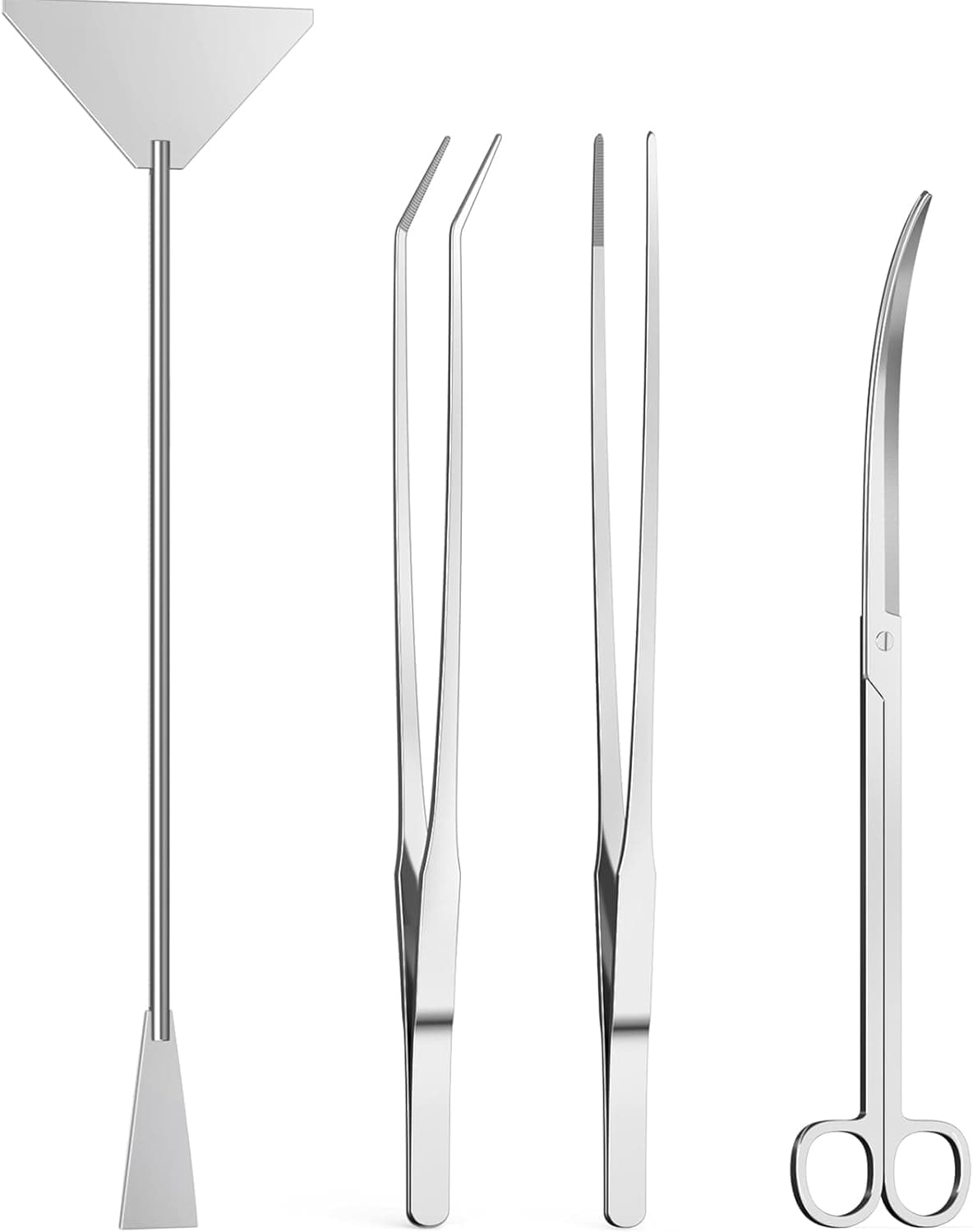 Jeimier 4Pcs Aquascaping Tools Kit Tweezers Scissors Algae Scraper