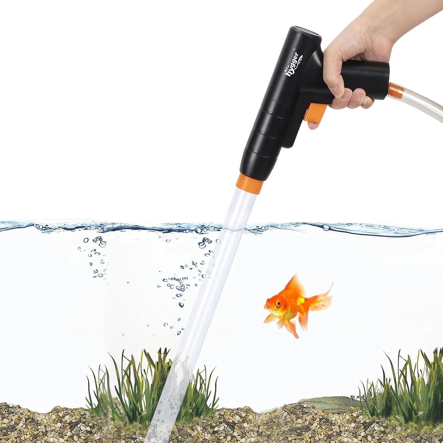 hygger Aquarium Gravel Cleaner, Air-Pressing Button Siphon