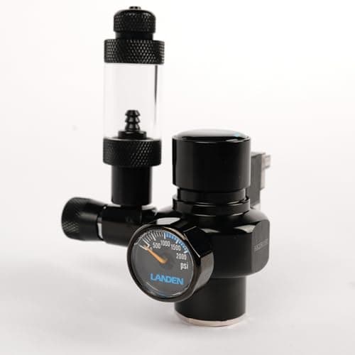 LANDEN Aquarium Mini CO2 Regulator with DC Solenoid and Bubble Counter