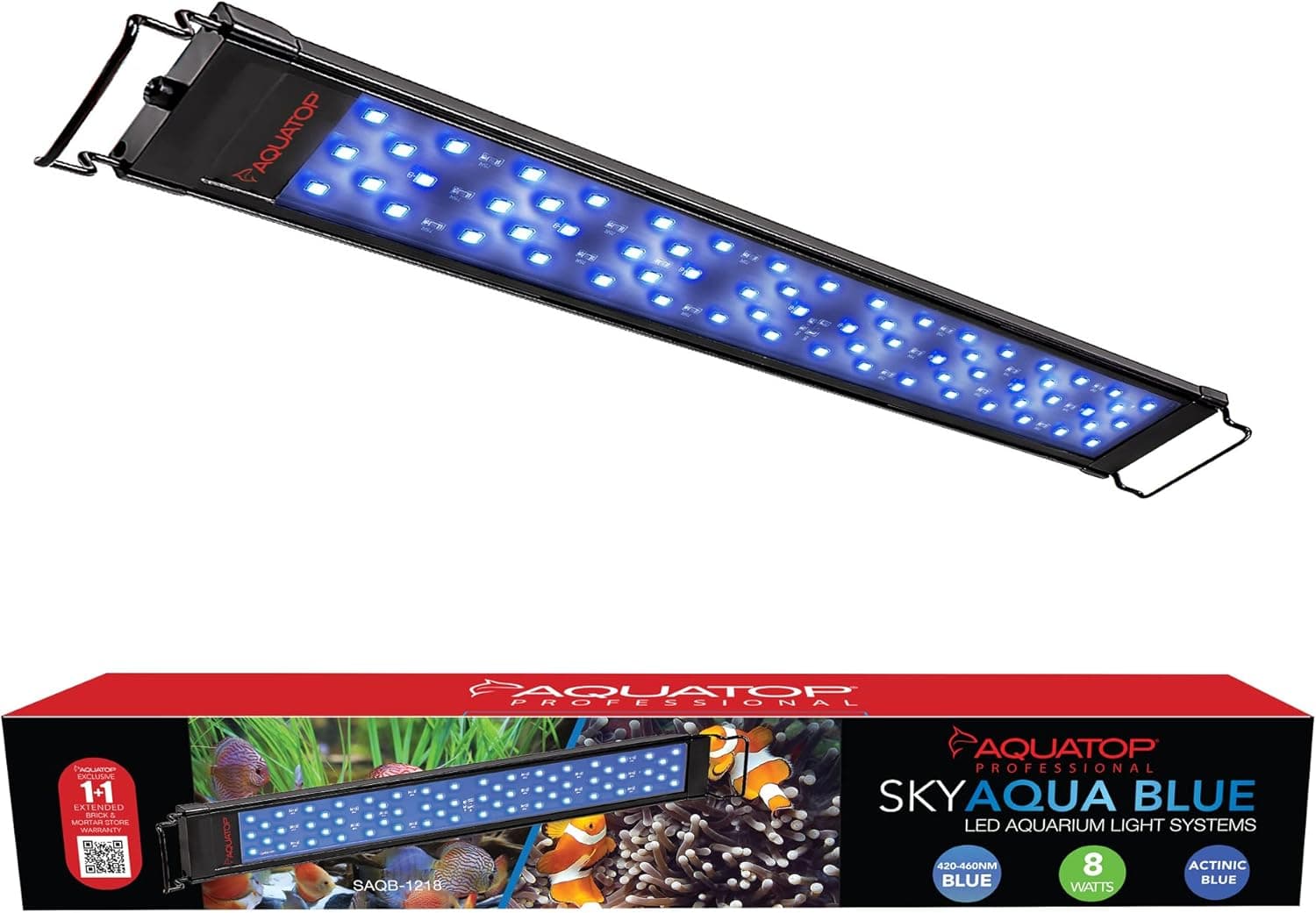 Aquatop SkyAqua Blue Actinic LED Aquarium Light Natural Moonlight 12-18 inch