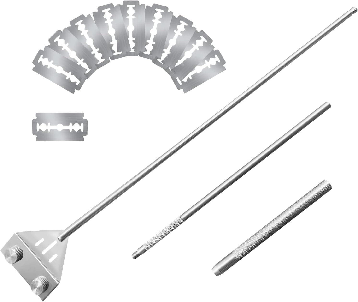 Kirecoo Algae Scraper 25.6" Stainless Steel for Fish Tank with 10 Blades