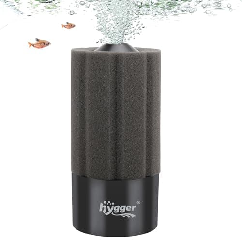 hygger Aquarium Sponge Filter 20-55 Gallon Fish Tank Filter for Breeding Fry Shrimp Snails Betta Air-Powered Filter with Reusable Biochemical Ball Spare Sponge Foam Filter
