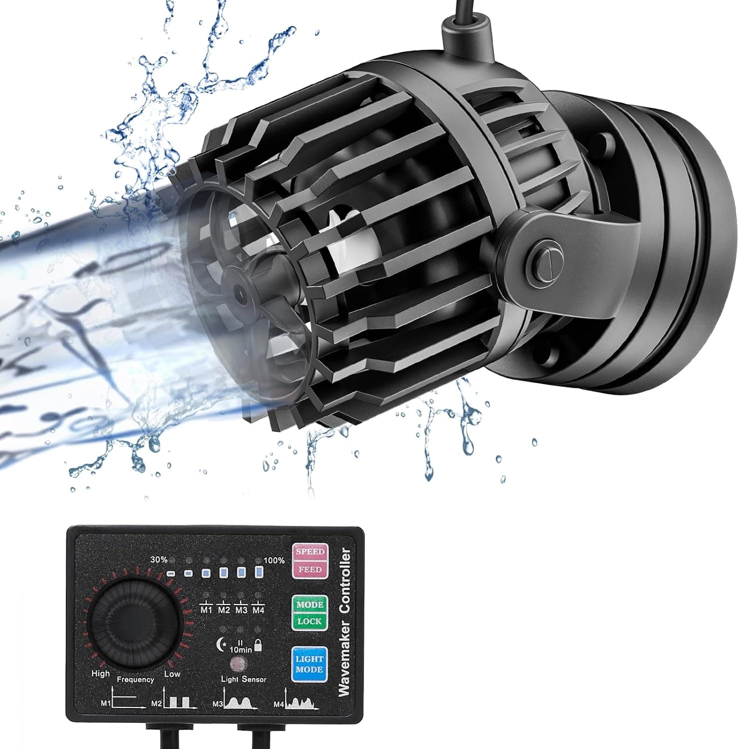 Aquarium Wave Maker Adjustable with Controller Magnetic DC Powerhead, 23W/2100 GPH