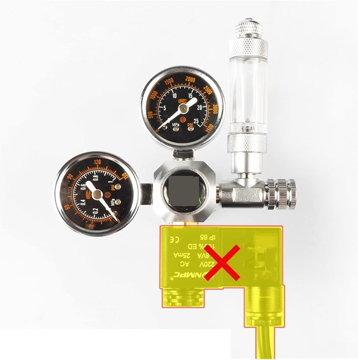 Dual Stage CO2 Regulator with Integrated Solenoid Valve for Planted Aquarium