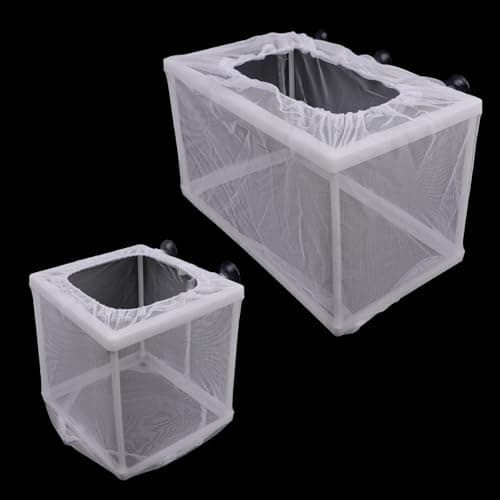 NAFJYR 2 Pcs Fish Breeder Incubator Mesh Box, Breeding Box for Fish Tank with Suction Cup