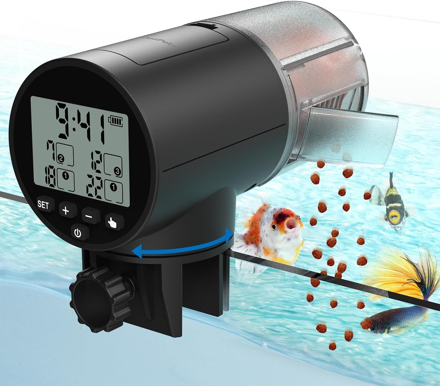 Automatic Fish Feeder, 7/14 Day, 200ml, Battery Powered