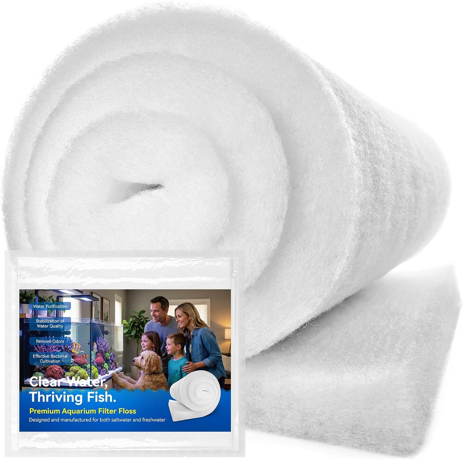 Borlech Aquarium Filter Floss Pad Mechanical & Polishing Polyester 3/4" Thick (39.4x11.8)