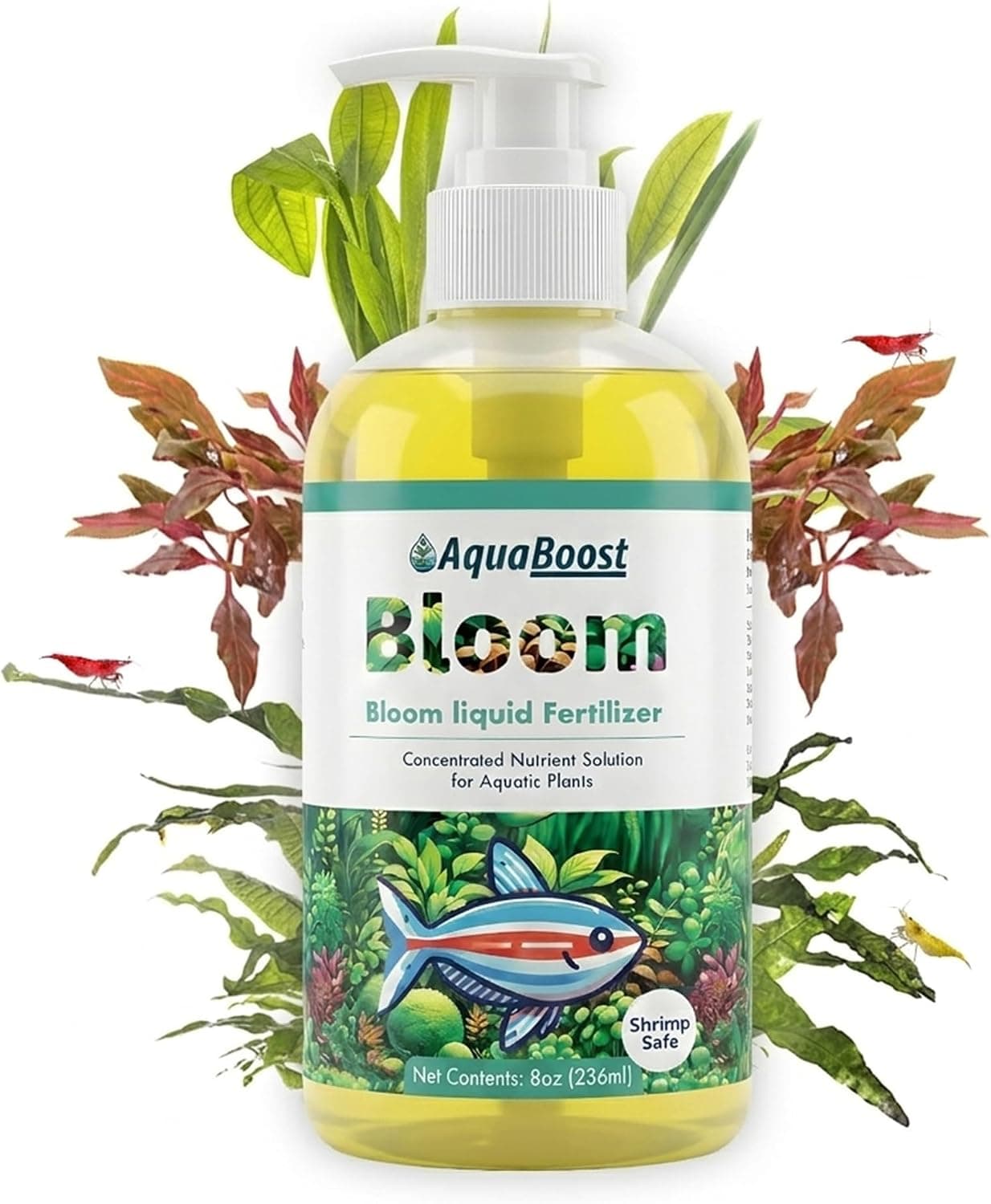 AquaBoost Bloom Aquarium Plant Fertilizer with Chelated Iron & Potassium 8oz