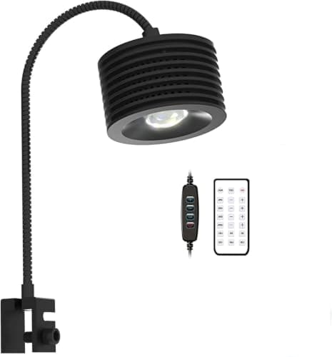 Lominie 16W Full Spectrum Aquarium Light, 4 Channels Remote Control，Adjustable Gooseneck Freshwater Super Bright Fish Tank Light for Planted Nano Freshwater Aquarium Tank